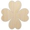 Four Leaf Clover Lucky Solid Unfinished Wood Shape Piece Cutout for DIY Craft Projects